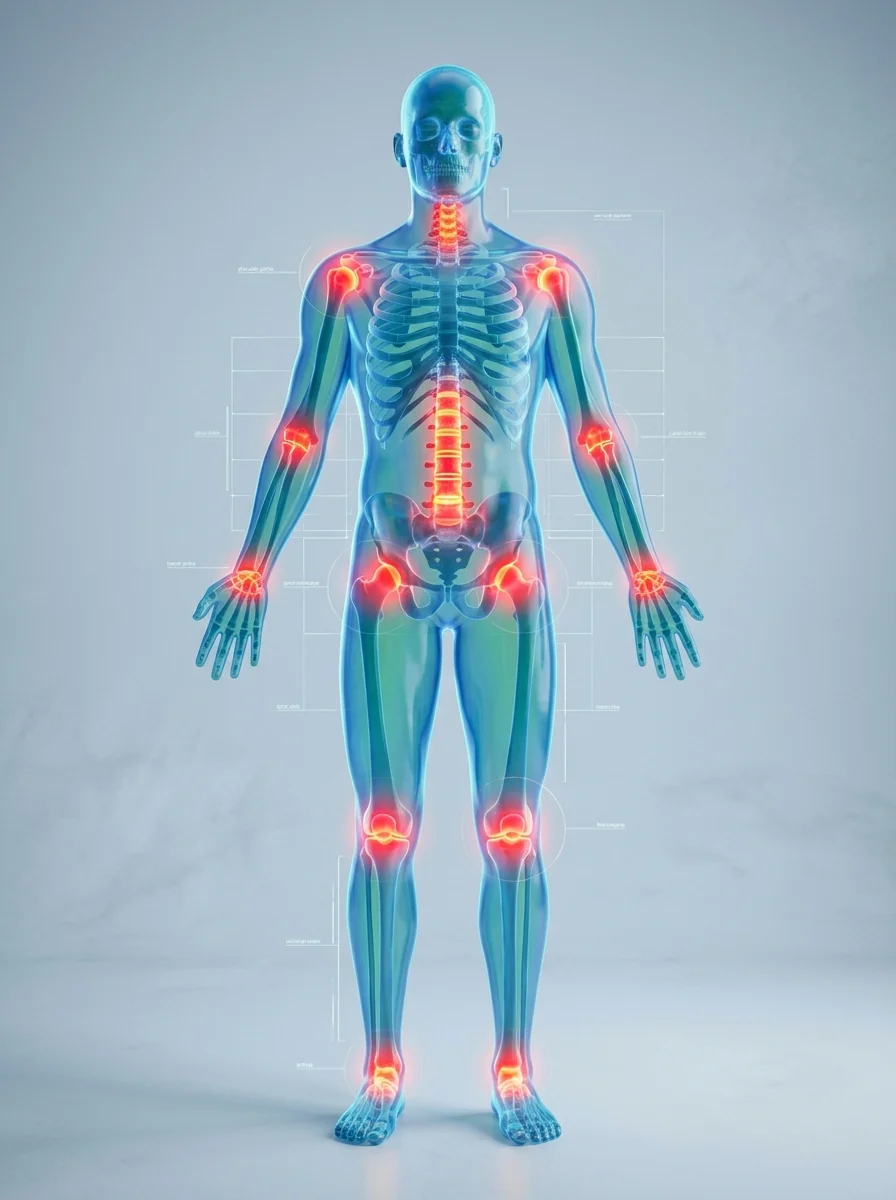 Mapa Anatómico 3D de Desgaste e Inflamación Articular